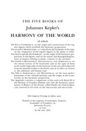 book The Harmony of the World