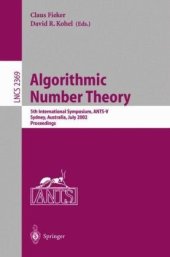 book Algorithmic Number Theory: 5th International Symposium, ANTS-V Sydney, Australia, July 7–12, 2002 Proceedings