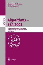 book Algorithms - ESA 2003: 11th Annual European Symposium, Budapest, Hungary, September 16-19, 2003. Proceedings