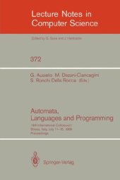 book Automata, Languages and Programming: 16th International Colloquium Stresa, Italy, July 11–15, 1989 Proceedings