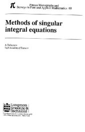 book Methods of Singular Integral Equations