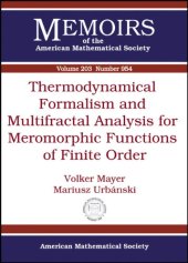 book Thermodynamical Formalism and Multifractal Analysis for Meromorphic Functions of Finite Order