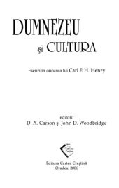 book Dumnezeu şi cultura : eseuri în onoarea lui Carl F. H. Henry