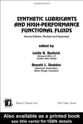 book Synthetic Lubricants And High- Performance Functional Fluids, Revised And Expanded