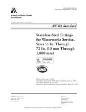 book AWWA C226-13 Stainless Steel Fittings for Waterworks Service, Sizes 1/2 In. Through 72 In 15 mm Through 1800 mm