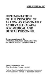 book Implementation of the principle of as low as reasonably achievable (ALARA) for medical and dental personnel : recommendations of the National Council on Radiation Protection and Measurements