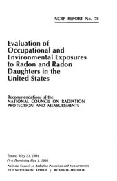 book Evaluation of occupational and environmental exposures to radon and radon daughters in the United States : recommendations of the National Council on Radiation Protection and Measurements