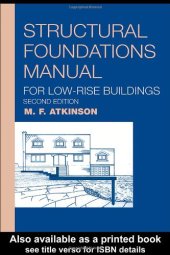 book Structural Foundations Manual for Low-Rise Buildings