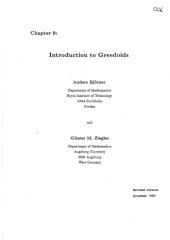 book Introduction to Greedoids (revised version, November 1989)