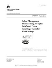 book Bolted aboveground thermosetting fiberglass-reinforced plastic panel-type tanks for water storage : AWWA standard