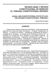 book Estado Legal y Estado Constitucional de Derecho - El Tribunal Constitucional Español