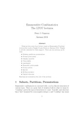 book Enumerative Combinatorics: The LTCC lectures