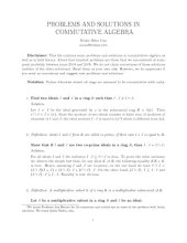 book Problems and Solutions in Commutative Algebra [expository notes]