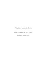 book Primitive Lambda-Roots [Lecture notes]