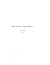 book Combinatorial Design Theory [expository notes]