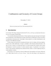 book Combinatorics and Geometry of Coxeter Groups [Lecture notes]