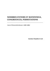 book Nombres entiers et rationnels, congruences, permutations [Lecture notes]