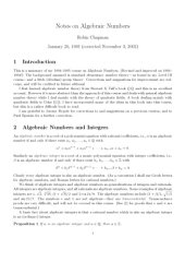 book Notes on Algebraic Numbers [Lecture notes]