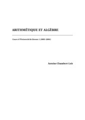 book Arithmétique et algèbre [Lecture notes]