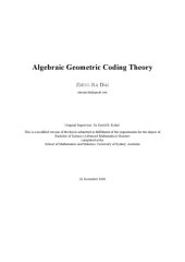 book Algebraic Geometric Coding Theory [BA thesis]