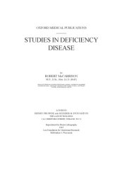 book Studies in Deficiency Disease