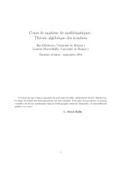 book Cours de maîtrise de mathématiques : Théorie algébrique des nombres [Lecture notes]