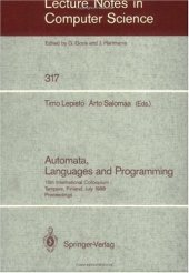 book Automata, Languages and Programming: 15th International Colloquium Tampere, Finland, July 11–15, 1988 Proceedings