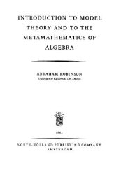 book Introduction to model theory and to the metamathematics of algebra