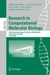 book Research in Computational Molecular Biology: 10th Annual International Conference, RECOMB 2006, Venice, Italy, April 2-5, 2006. Proceedings