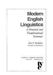 book Modern English linguistics: a structural and transformational grammar