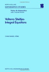 book Volterra Stieltjes-integral equations: functional analytic methods, linear constraints