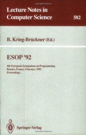 book ESOP '92: 4th European Symposium on Programming Rennes, France, February 26–28, 1992 Proceedings