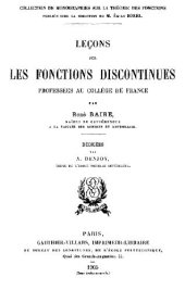 book Lecons sur les fonctions discontinues