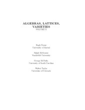 book Algebras, Lattices, Varieties [draft]