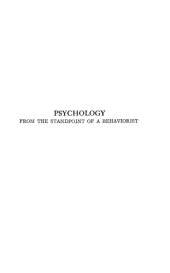 book Psychology from the Standpoint of a Behaviorist