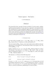 book Tensor spaces -- the basics [Lecture notes]