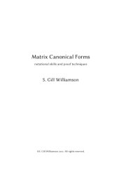 book Matrix Canonical Forms: notational skills and proof techniques [Lecture notes]