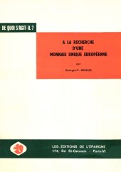 book A la recherche d'une monnaie unique européenne