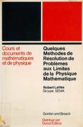 book Quelques méthodes de résolution de problèmes aux limites de la physique mathématique