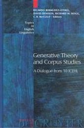 book Generative Theory and Corpus Studies: A Dialogue from 10 ICEHL