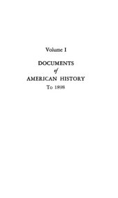 book Documents of American History (to 1898)