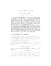 book Some proofs about determinants [Lecture notes]