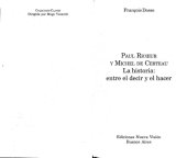 book Paul Ricoeur y Michel De Certeau. La historia entre el decir y el hacer