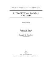 book Introduction to Real Analysis, Fourth Edition (Instructor Solution Manual, Solutions)