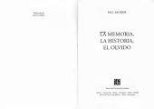 book La memoria, la historia, el olvido