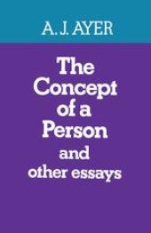 book The Concept of a Person: and Other Essays