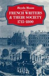 book French Writers and their Society 1715–1800