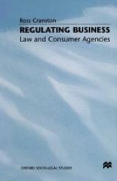 book Regulating Business: Law and Consumer Agencies