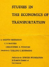 book Studies in the Economics of Transportation 