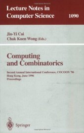 book Computing and Combinatorics: Second Annual International Conference, COCOON '96 Hong Kong, June 17–19, 1996 Proceedings